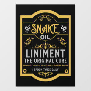 Snake oil salesman funny gifts for sales people   window cling
