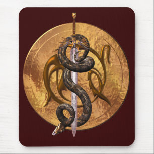 Snake on a Sword Mouse Mat