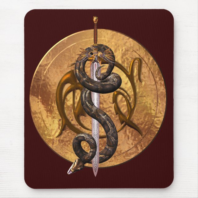 Snake on a Sword Mouse Mat (Front)