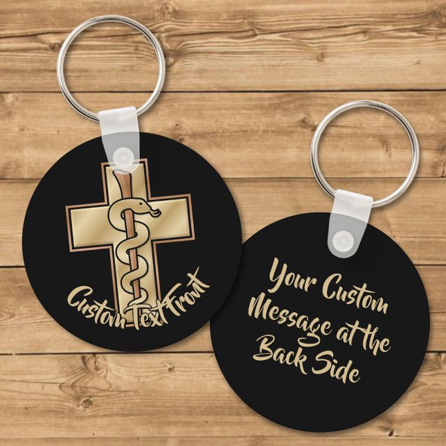 Snake on Cross Key Ring (Creator Uploaded)