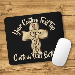 Snake on Cross Mouse Mat