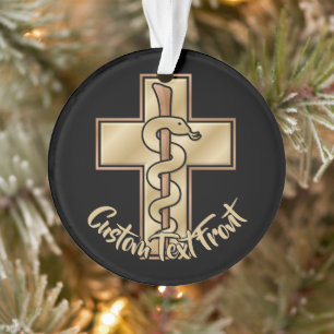 Snake on Cross Ornament