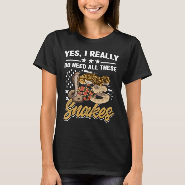 Snake Ophiology Python Serpent Animal Reptiles Zoo T-Shirt (Front)