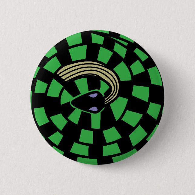 Snake - Optical Illusion (green) 6 Cm Round Badge (Front)