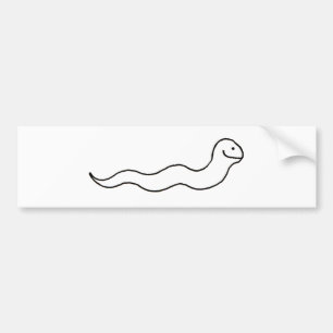Snake or Worm - Fun line drawing art symbol logo Bumper Sticker