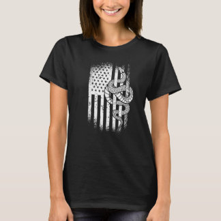 Snake Owner American Flag USA Herpetology  T-Shirt
