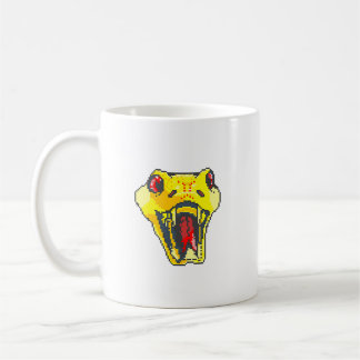 Snake pixel art gold coffee mug