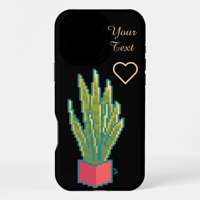 Snake plant, pixel art iPhone case (Back)