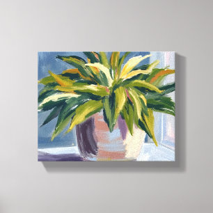 Snake Plant Potted House Plant Painting Canvas Print