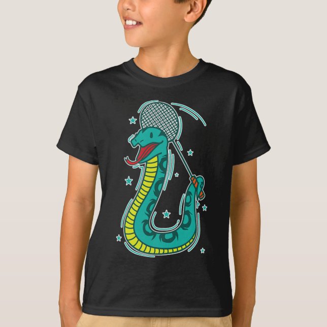 Snake Plays Badminton  T-Shirt (Front)