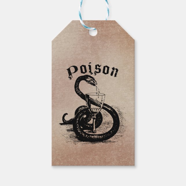 Snake Poison Halloween Gothic Gift Tags (Front)