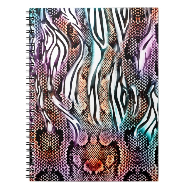 Snake Print, Animal print, ccolorful,  Notebook (Front)