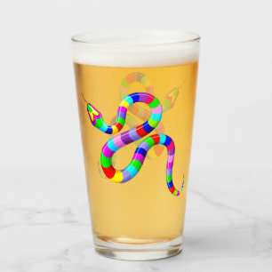 Snake Psychedelic Rainbow Colors Glass