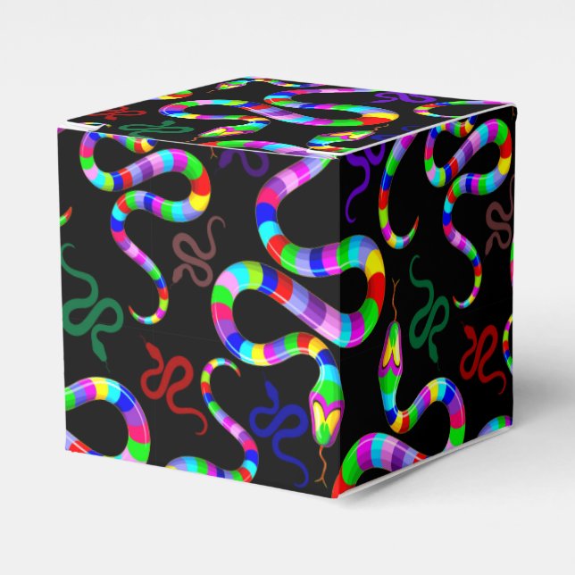 Snake Psychedelic Rainbow Colours Favour Box (Front Side)