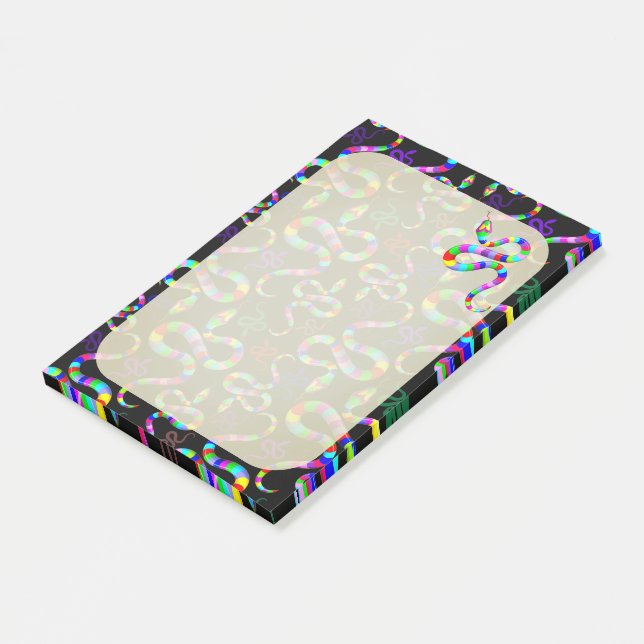 Snake Psychedelic Rainbow Colours Post-it Notes (Angled)