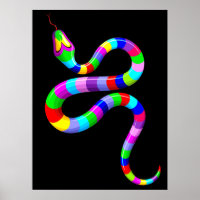 Snake Psychedelic Rainbow Colours