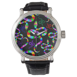 Snake Psychedelic Rainbow Colours Watch