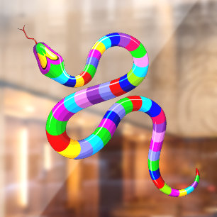 Snake Psychedelic Rainbow Colours Window Cling