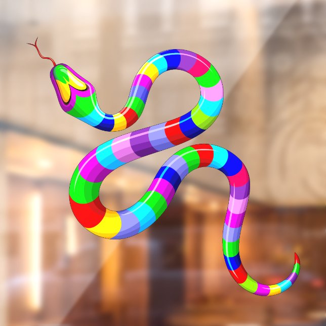 Snake Psychedelic Rainbow Colours Window Cling (Sheet 2)