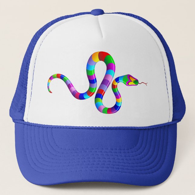 Snake Psychedelic Rainbow  Hat (Front)
