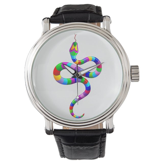 Snake Psychedelic Rainbow watches (Front)