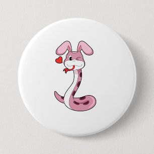 Snake Rabbit Heart 7.5 Cm Round Badge