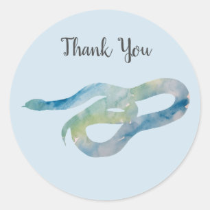 Snake Rainforest Reptile Party Thank You Stickers