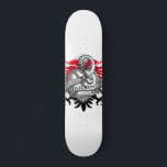 Snake Red Black Skateboard<br><div class="desc">A bold in your face snake serpent and griffin in red and black. Rich colors on a white background. The snake encircles a stone heart and the griffin is the background.</div>