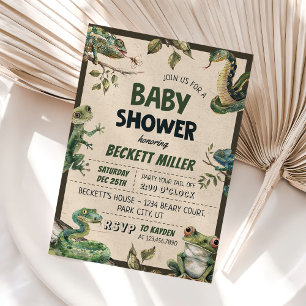 Snake Reptile Baby Shower Invitation