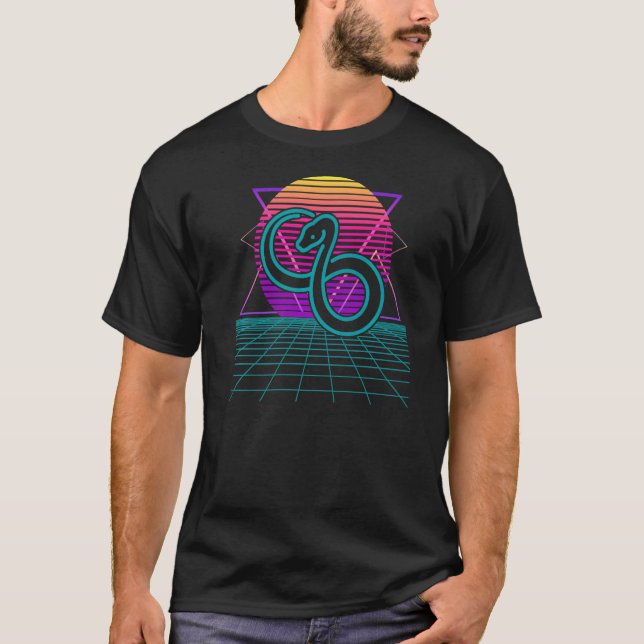 Snake Retro 80s Style Ball Python Boa Constrictor  T-Shirt (Front)