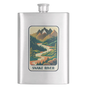Snake River Idaho Colours Hip Flask