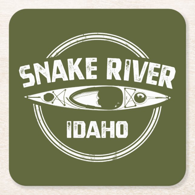 Snake River Idaho Square Paper Coaster (Front)