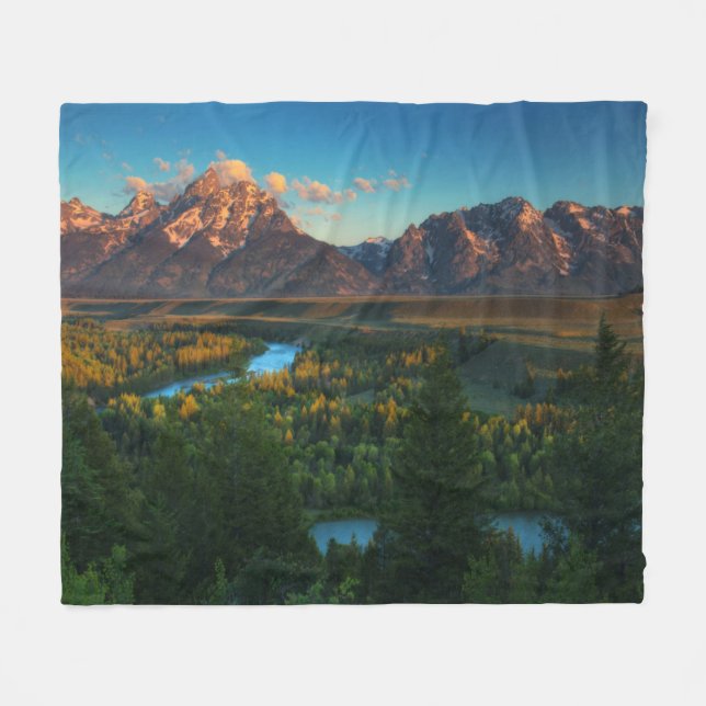 Snake River Overlook Fleece Blanket (Front (Horizontal))
