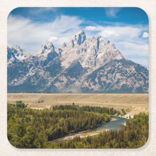 Snake River Overlook   Grand Teton National Park Square Paper Coaster