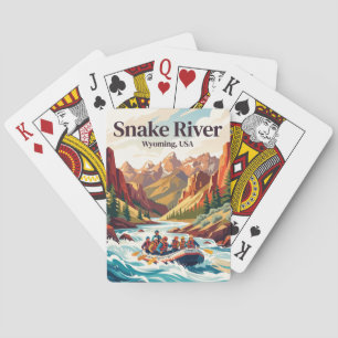 Snake River Wyoming, USA, white water rafting Playing Cards