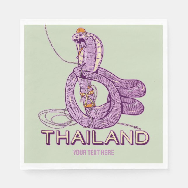 Snake Rock climbing Thailand Napkin (Front)