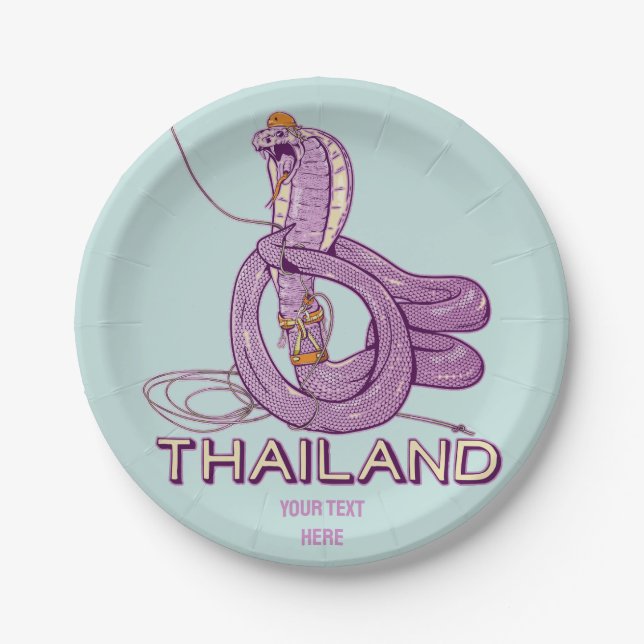 Snake Rock climbing Thailand Paper Plate (Front)