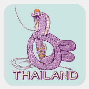 Snake Rock climbing Thailand Square Sticker