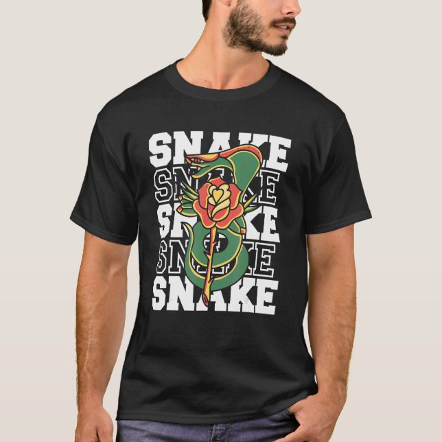 Snake Rose Serpents Venomous Snakes T-Shirt (Front)