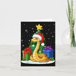 Snake Santa Hat Christmas Pajama Cute Animal Snowf Card