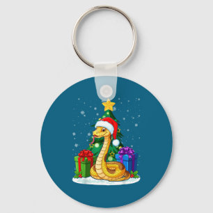 Snake Santa Hat Christmas Pajama Cute Animal Snowf Key Ring