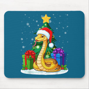 Snake Santa Hat Christmas Pajama Cute Animal Snowf Mouse Mat