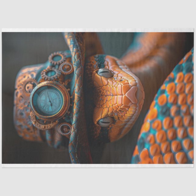 Snake Serpent Steampunk Hat Decoupage Tissue Paper (Front)