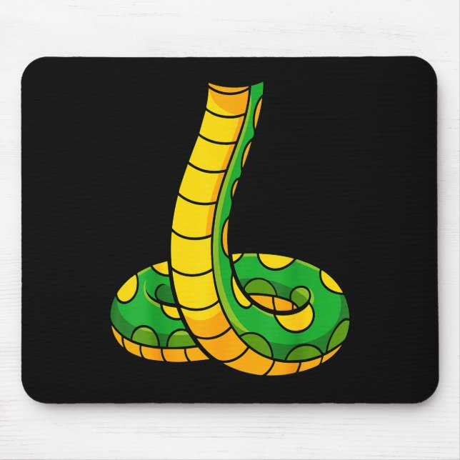 Snake Shirt Adult Men Women Kids Green Body Snake  Mouse Mat (Front)