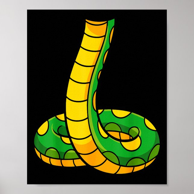 Snake Shirt Adult Men Women Kids Green Body Snake  Poster (Front)