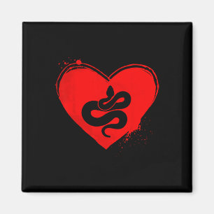 Snake Silhouette Heart Shape Valentine Snake Lover Magnet