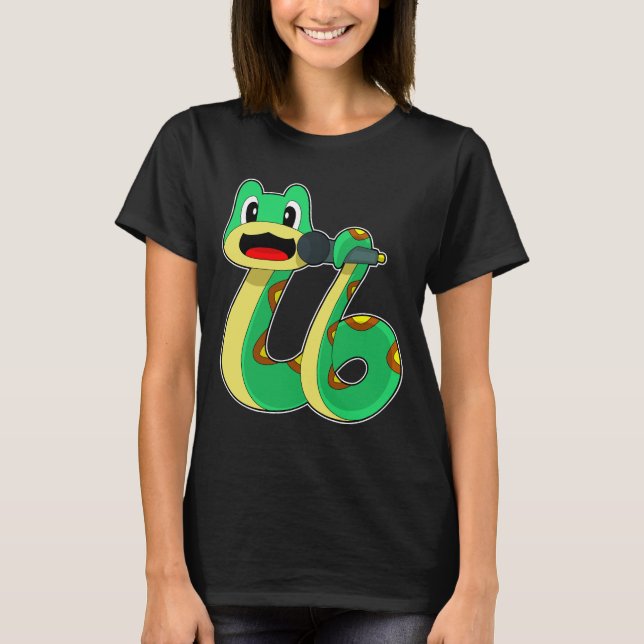 Snake Singer Microphone Music T-Shirt (Front)