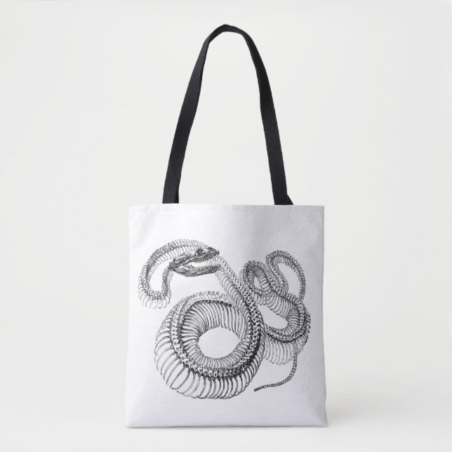 Snake Skeleton Notebook Tote Bag (Front)