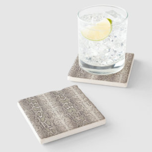 Snake Skin Animal Print Stone Coaster