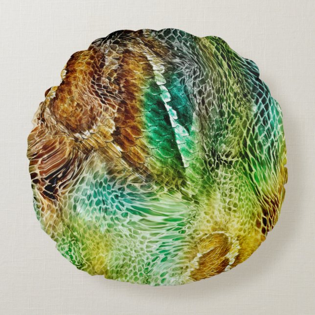 Snake skin background round cushion (Front)